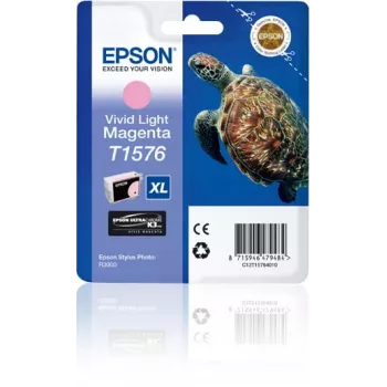 Epson Turtle T1576 Vivid Light Magenta dažų kasetė, didelės talpos (XL), pigmentiniai rašalai, 25,9 ml, 1 vnt., 2300 puslapių