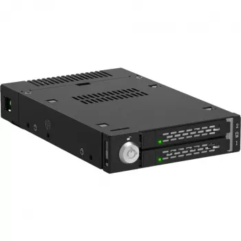 ICY DOCK ToughArmor MB834MK-B V2 - 2x M.2 NVMe į 1x 3,5 colio lizdo mobilusis krepšelis su metaliniu raktiniu užraktu, SlimSAS 4i, juodas