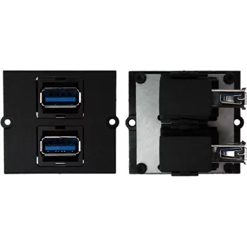 Kištukinis lizdas Bachmann 917.059 2 x USB A juodas