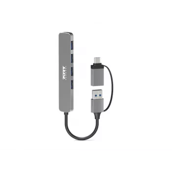 PORT CONNECT | USB-C/USB-A jungtis į 4x USB-A 3.0 5Gbps šakotuvas