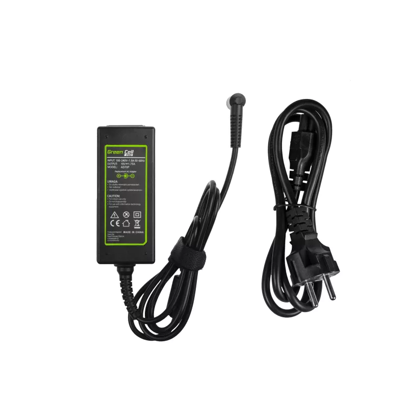 Maitinimo adapteris Green Cell AD70P, 33W, 19V 1,75A, ASUS nešiojamiesiems kompiuteriams, vidaus, juodas