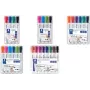 Markeriai baltajai lentai Staedtler Lumocolor 351, antgalis kulka, juoda, šviesiai mėlyna, šviesiai žalia, rožinė