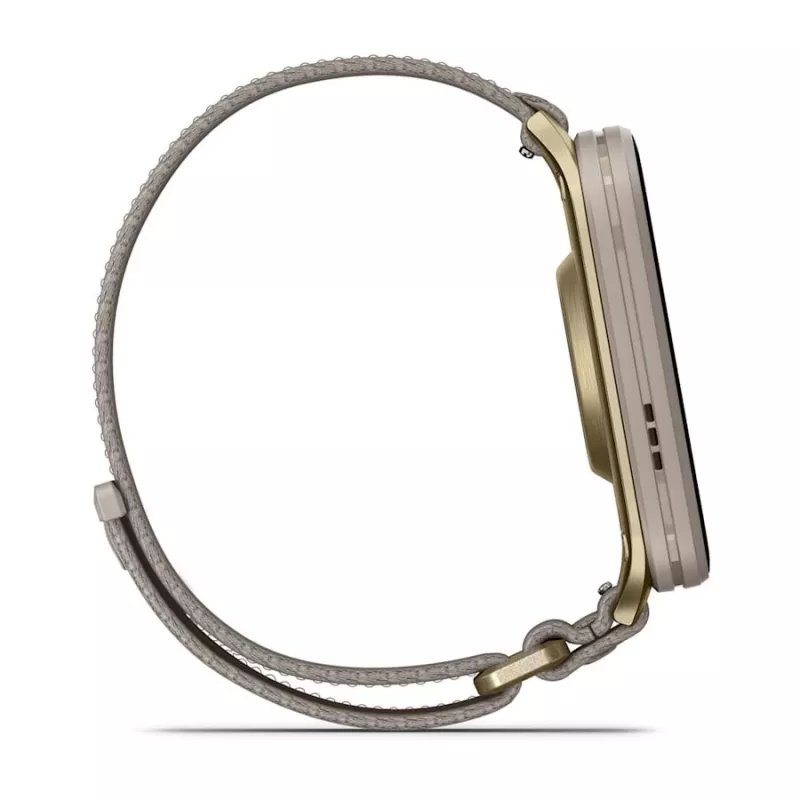 Išmanusis laikrodis GARMIN Venu X1 — 5,08 cm (2 col.) AMOLED 448×486 px, jutiklinis ekranas, Wi‑Fi, GPS, nailono dirželis, 34 g