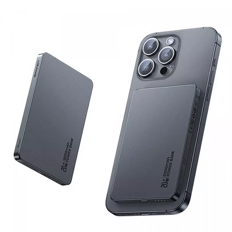 PowerBank 5000mAh 20W belaidis įkroviklis MagSafe titanas
