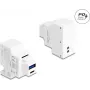DELOCK Keystone modulis su USB Type-A ir USB Type-C PD 20 W įkrovimo lizdu, baltas