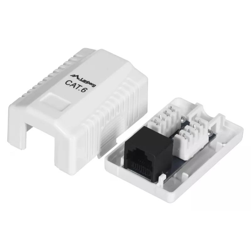 LANBERG išvado dėžutė RJ-45 OU6-0001-W, Cat6, balta