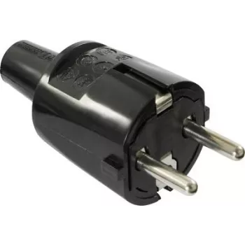 AS SCHWABE PVC kištukas 16A, 250V tvirta versija juoda (62222)