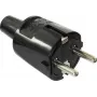 AS SCHWABE PVC kištukas 16A, 250V tvirta versija juoda (62222)