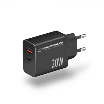 Esperanza EZC105K sieninis įkroviklis 20W Juodas