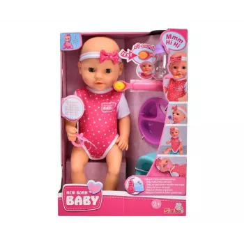 Lėlė SIMBA New Born Baby Hungry Baby 38 cm – tikroviška naujagimio lėlė, 38 cm