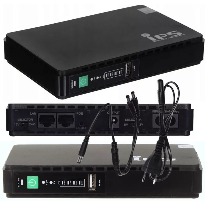 MPL Power RouterUPS-30-PoE 30 W, 100–240 V, 160×105×28 mm, juodas