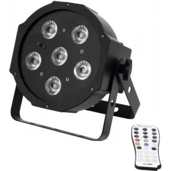 LED PAR prožektorius EUROLITE SLS-603 6x3W juodas – sceninis/ambientinis apšvietimas, 18W bendra galia