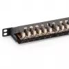 Patch Panel Digitus CAT6 Class E Ekranuotas Didelio Tankio Juodas 24 prievadai 0.5U