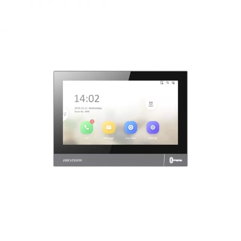 Vidinė vaizdo domofono stotelė Hikvision DS-KH8381-WTE1 7 col. 1024x600, PoE, Wi‑Fi, MicroSD