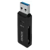 SAVIO AK-64 USB 3.2 Gen 1 kortelių skaitytuvas, Type-A, MicroSD lizdas, 5000 Mbit/s, juodas