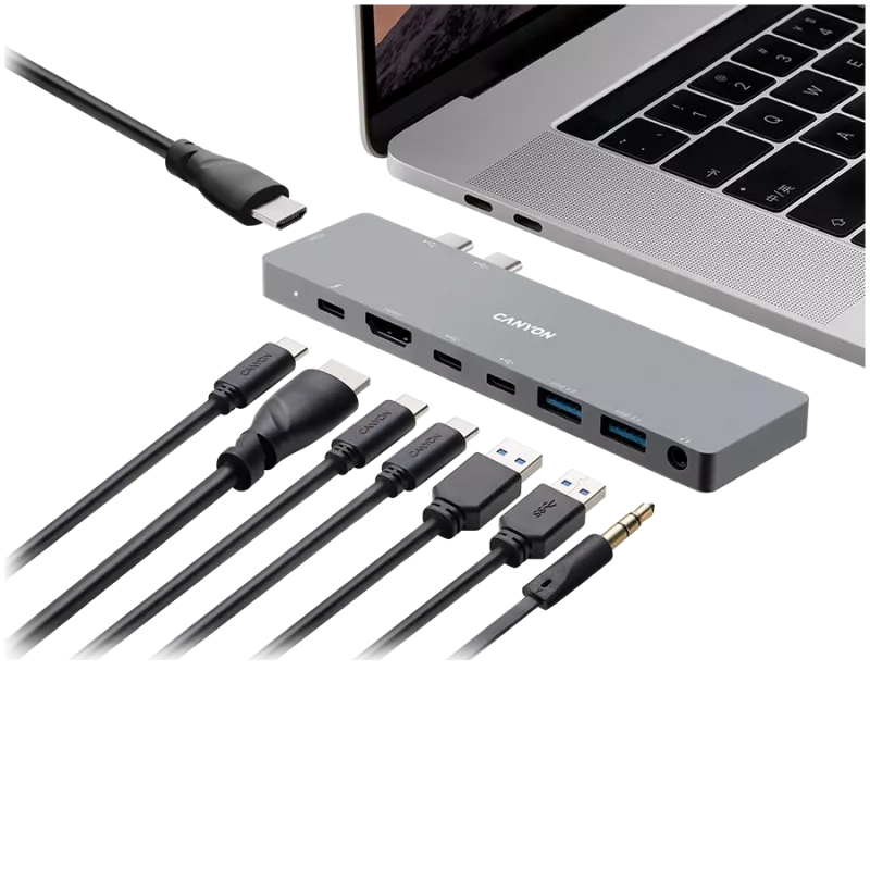 CANYON Įkrovimo stotelė 2xTB - 2xHDMI 2xUSB 3.0 2xUSB-C lizdai