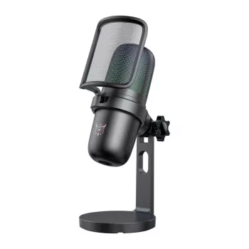 Mikrofonas Onikuma M-730 RGB (juodas) – stalinis USB mikrofonas su RGB apšvietimu