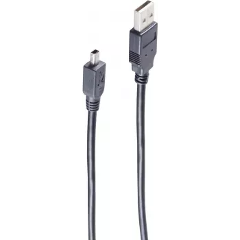 USB kabelis ShiverPeaks BS77261 1m USB A – Mini-USB B pilkas