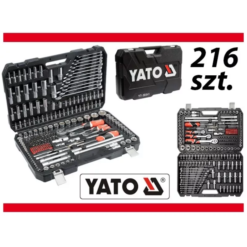 YATO YT-38841 1/4, 3/8, 1/2 colių veržliarakčių komplektas