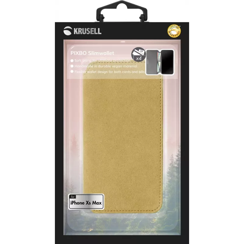Dėklas Krusell Broby 4 Card SlimWallet iPhone XS Max, rudos spalvos