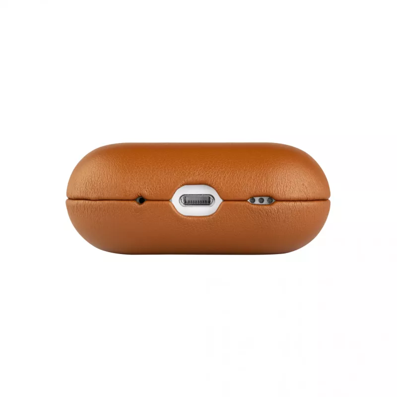 Fixed Dėklas ausinėms su MagSafe palaikymu, Apple AirPods Pro 2/Pro 2 (USB-C), Ruda spalva, Oda