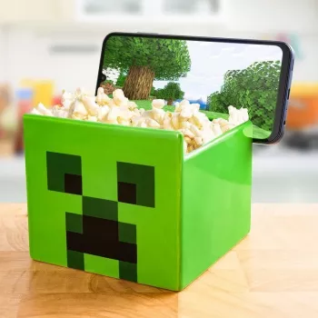 Paladone Minecraft Creeper Srautinio Užkandžių Dubuo su Telefono Stovu