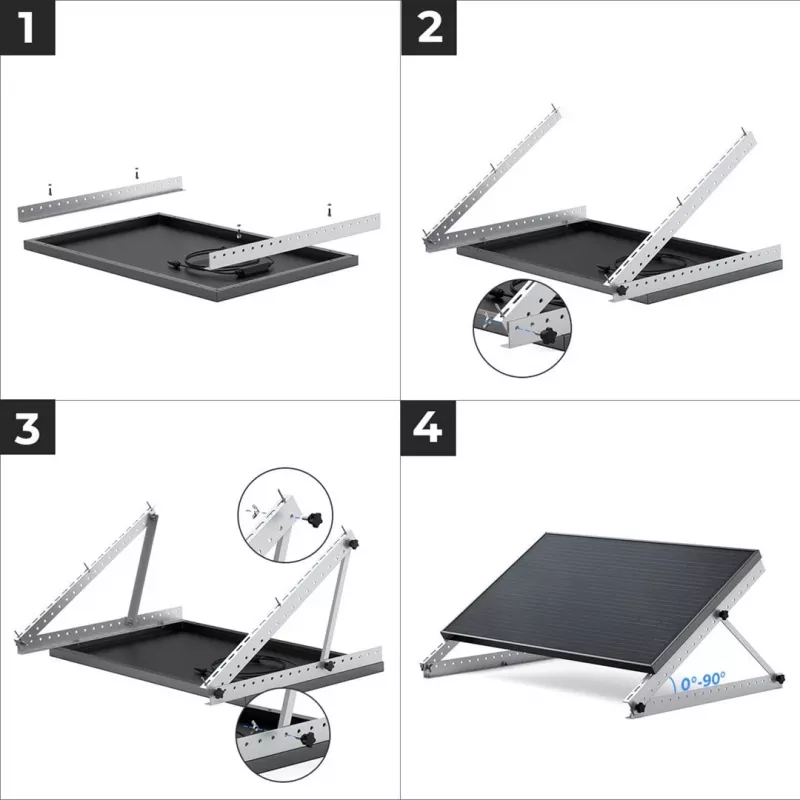 Montavimo rinkinys EcoFlow AA-FRAME-28IN laisvai pastatomas sidabrinis