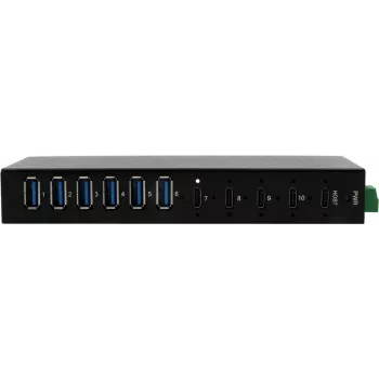 USB šakotuvas Exsys EX-12290HMS — 10 prievadų USB 3.2 Gen 2x1 su 4× USB-C ir 6× USB-A