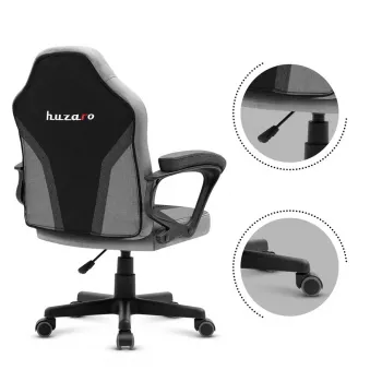 Žaidimų kėdė vaikams Huzaro HZ-Ranger 1.0 Gray tinklelis, pilka ir juoda