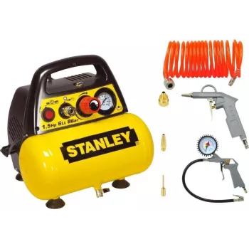 Bespūtinis kompresorius 6L + pneumatinis rinkinys Stanley