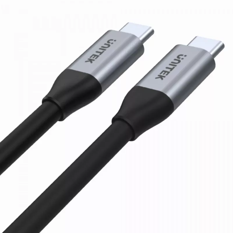 USB C į C duomenų ir įkrovimo kabelis Unitek C14082ABK 1 m, USB 3.2 Gen 2 (10 Gbit/s), 100 W PD, juodas