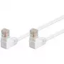 Tinklo jungiamasis kabelis Delta Goobay CAT5e 2 m, U/UTP, 2×90° kampu RJ-45, baltas