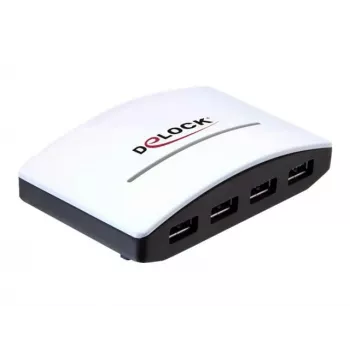 USB šakotuvas DeLOCK 4 portai 5000 Mbit/s Juoda Balta