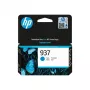 HP 937 Cyan originalinė rašalo kasetė, žydra, 1 vnt., 800 puslapių
