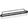 helos Modular Rack Keystone Patch Panel 19 inch 1U 24-Port, juoda