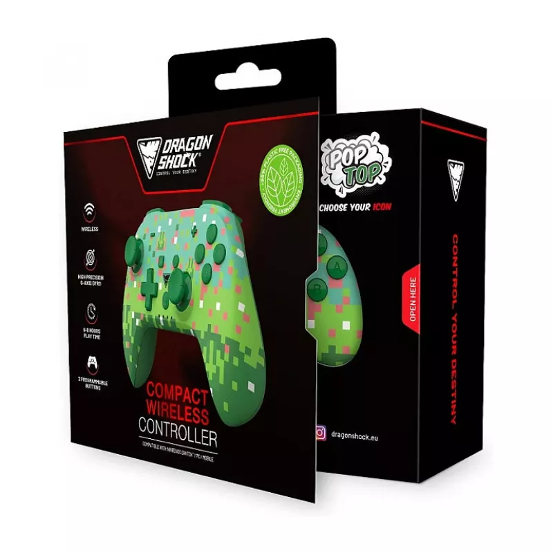Dragonshock Controller Poptop Wireless Cubes žalias jungiklis