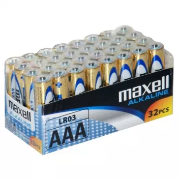 MAXELL ALKALINE LR03 AAA šarminė baterija FOIL dėžutė 32 vnt. (8 pak. po 4)