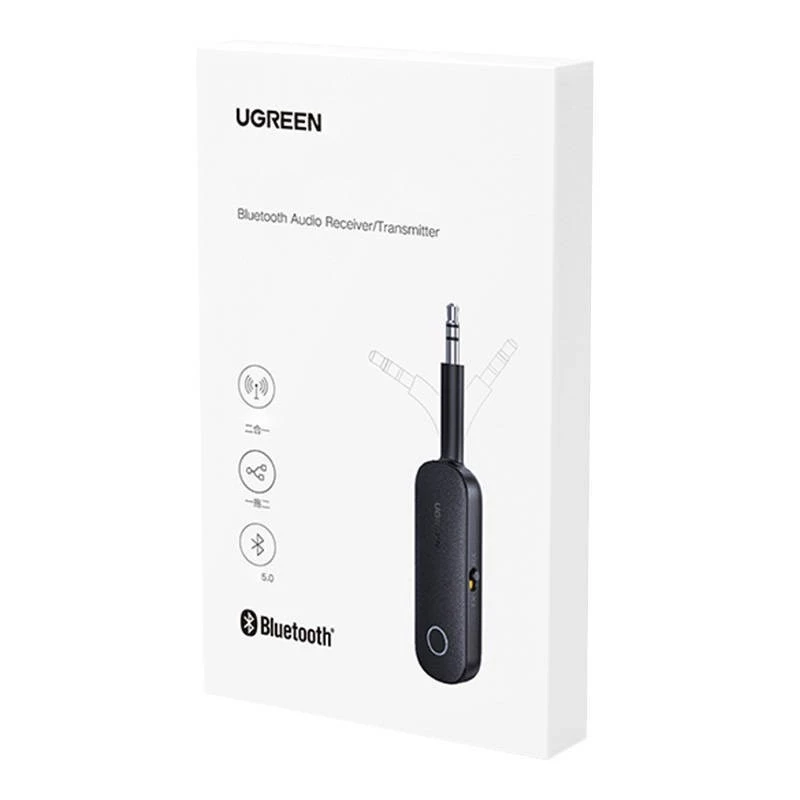 Bluetooth imtuvas / siųstuvas UGREEN CM403 — 3,5 mm lizdas, Bluetooth 5.0, 145 mAh baterija, juoda