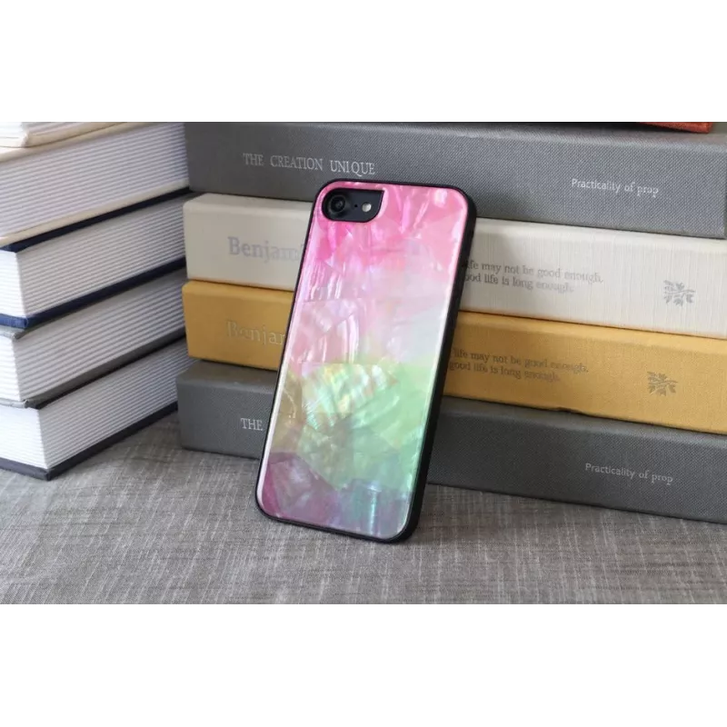Apsauginis dėklas telefonui iKins Apple iPhone 8/7 su vandens gėlių raštu, juodas
