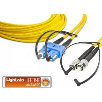 Lightwin LDP-09 SC-ST 1.0 šviesolaidinis kabelis 1 m LSOH OS2 2x SC 2x ST geltonas (LDP-09 SC-ST 1.0)