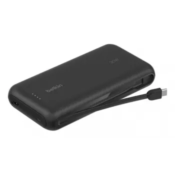Belkin BPB024HQBK 10 000 mAh nešiojamas įkroviklis su integruotu USB-C laidu, 20 W
