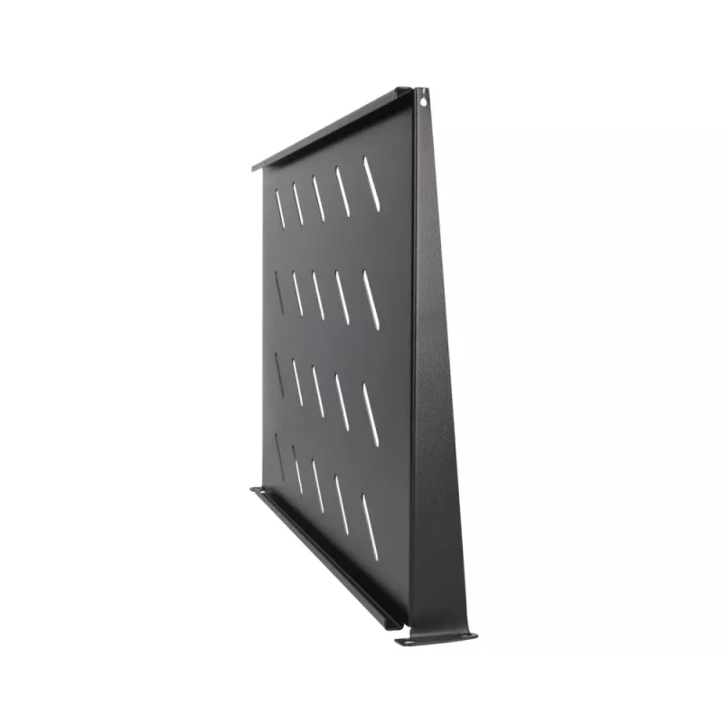 Extralink SHELF 1U – juoda metalinė lentyna 19 colių sieninėms spintoms, 300 mm