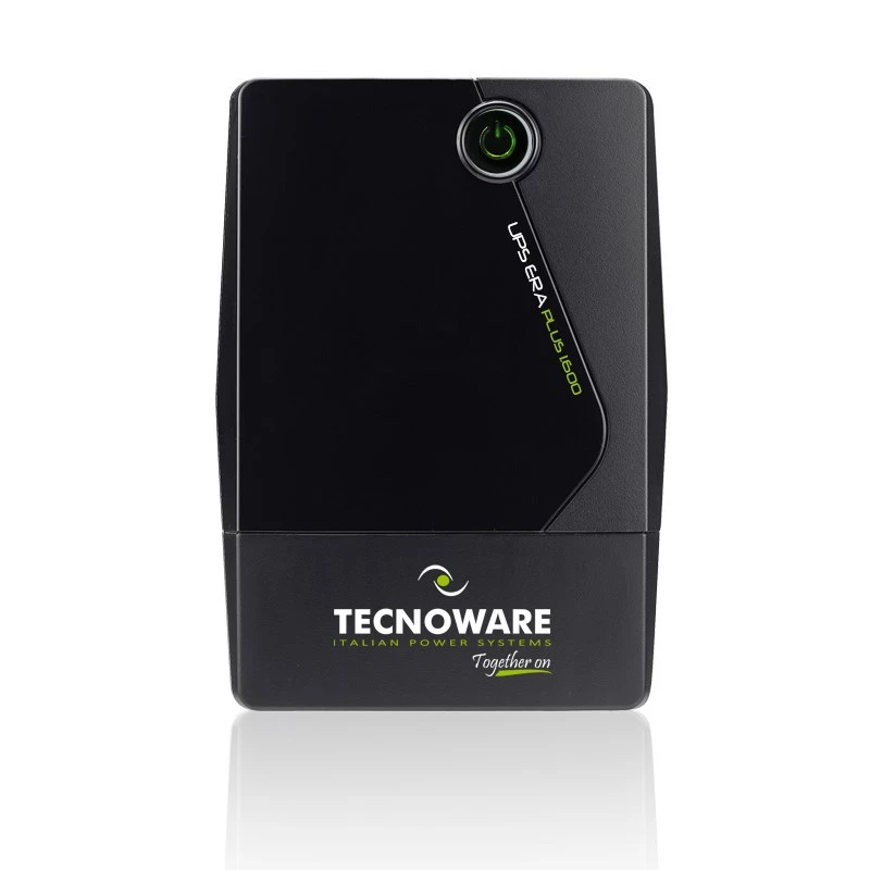 Nepertraukiamo maitinimo šaltinis TECNOWARE Era Plus 1600 – Line-Interactive UPS 1,6 kVA / 1120 W, 2 AC lizdai, USB Type-B, juodas