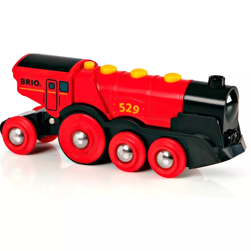 BRIO baterijomis varomas garvežys juodas/raudonas