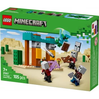 LEGO statybinis rinkinys „The Illager Desert Patrol 21267“ – Minecraft žaidimų rinkinys, 105 detalės, 4 minifigūrėlės, 80×60×110 mm
