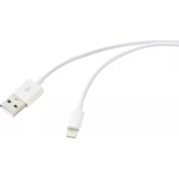 Renkforce USB 2.0 kabelis USB-A kištukas – Apple Lightning kištukas 1,00 m baltas RF-6857548