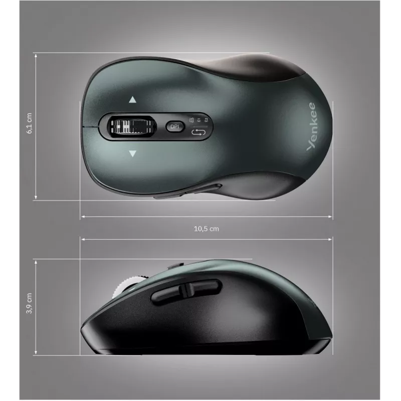 Belaidė pelė YENKEE YMS 2010BK GYRO Dual, Bluetooth + USB 2.4 GHz