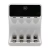 Įkroviklis baterijoms QOLTEC 50848 NiMH AAA (R03) ir AA (R6) elementams su LCD ekranu