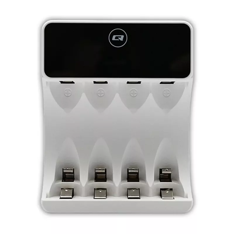 Įkroviklis baterijoms QOLTEC 50848 NiMH AAA (R03) ir AA (R6) elementams su LCD ekranu