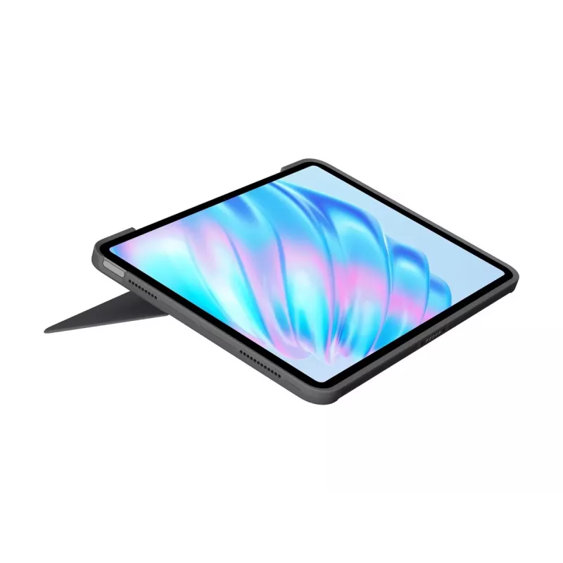 Klaviatūrinis dėklas Logitech Combo Touch QWERTZ vokiškas Smart Connector pilkas, skirtas iPad Air